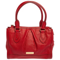 Burberry Red Leather Satchel