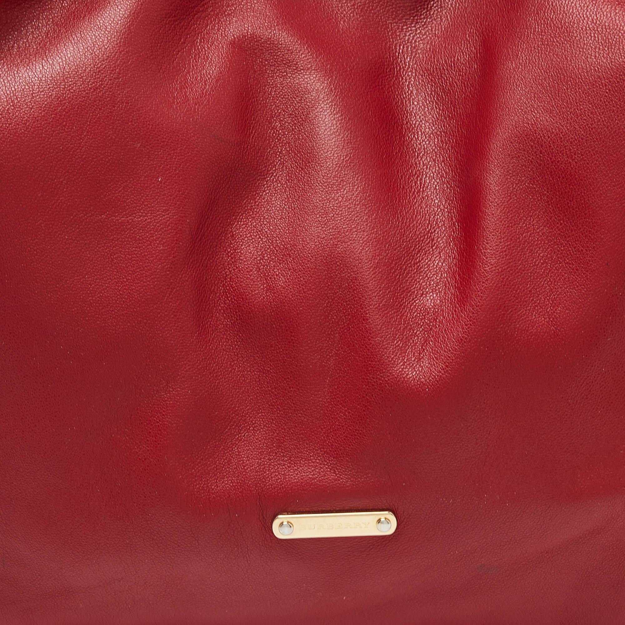 Burberry Red Leather Small Canterbury Tote 1