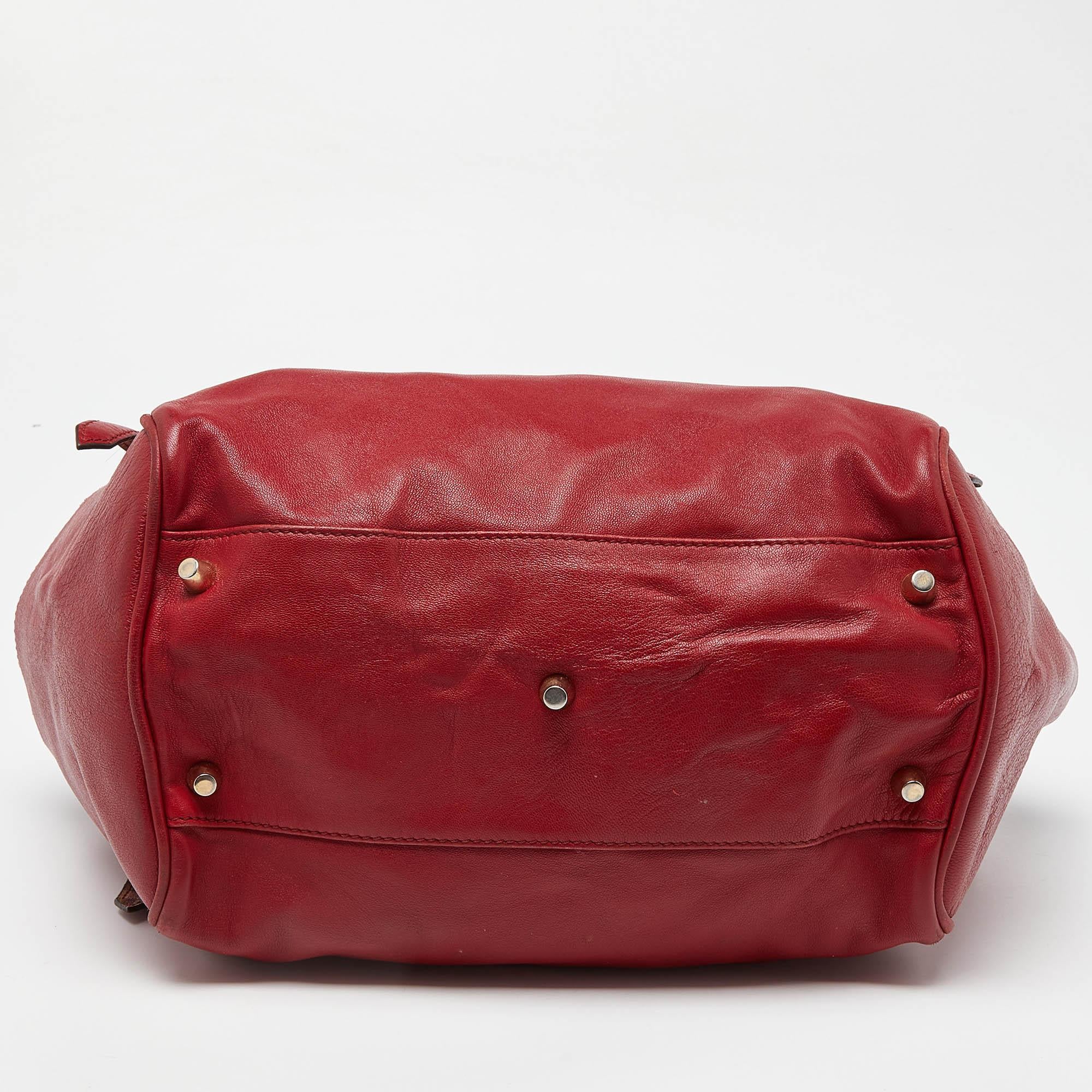 Burberry Red Leather Small Canterbury Tote 4