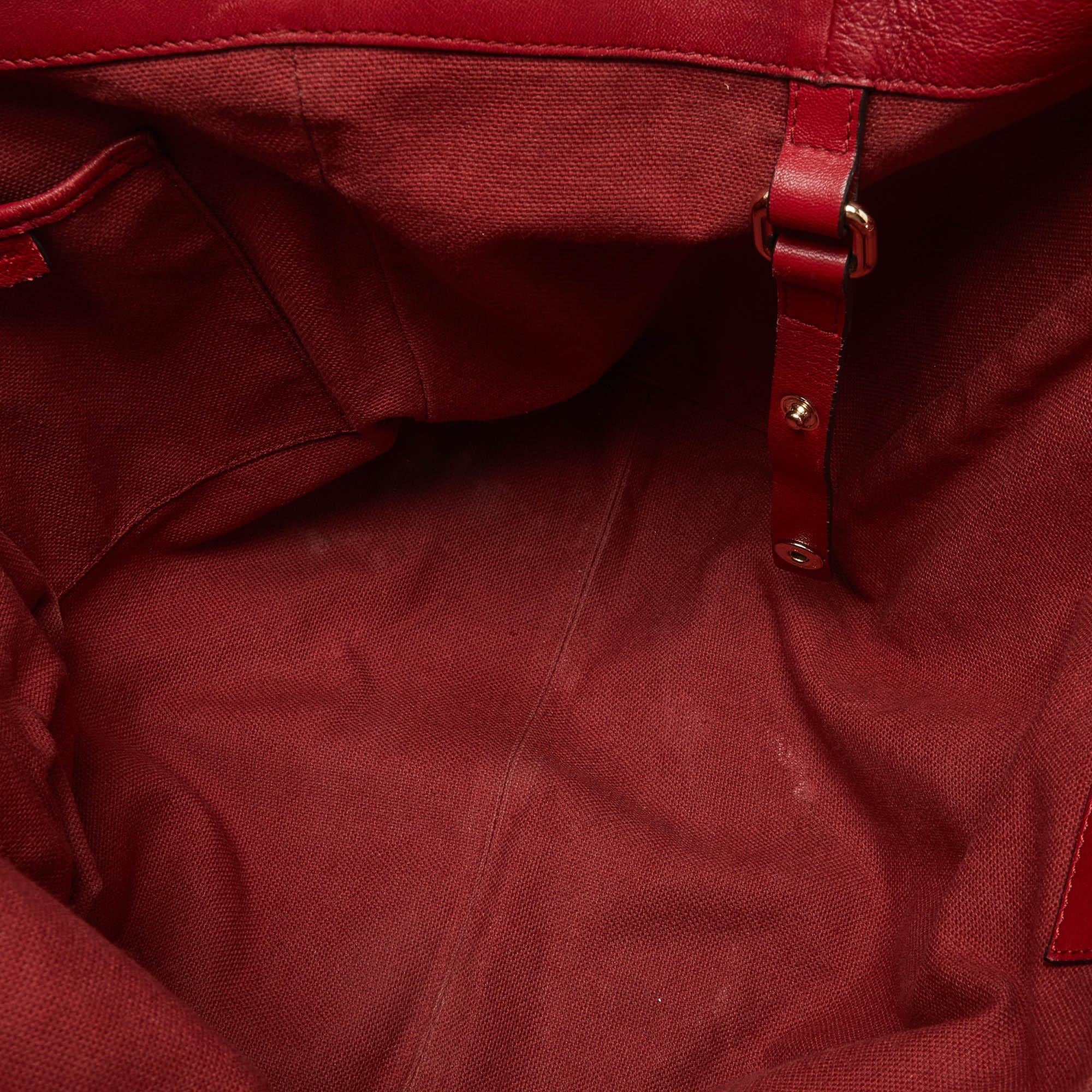 Burberry Red Leather Small Canterbury Tote 5