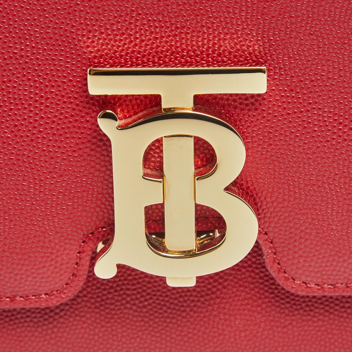 Burberry Red Leather TB Crossbody Bag 4