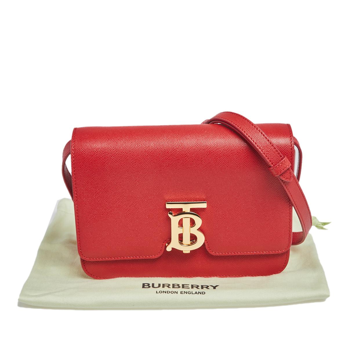 Burberry Red Leather TB Crossbody Bag 7