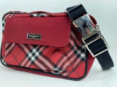 Burberry Red Nova Check Belt Bag Waist Pouch 855610
