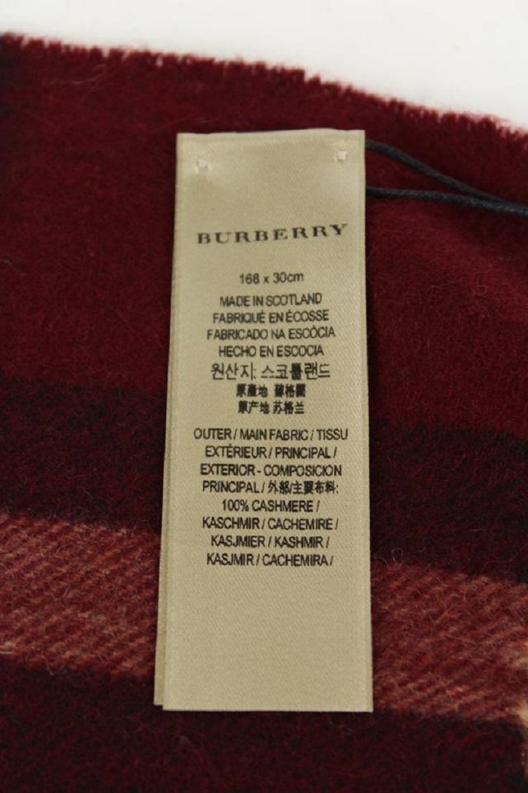 Burberry Red Nova Check Cashmere Classic Scarf 9bur1224 For Sale 6