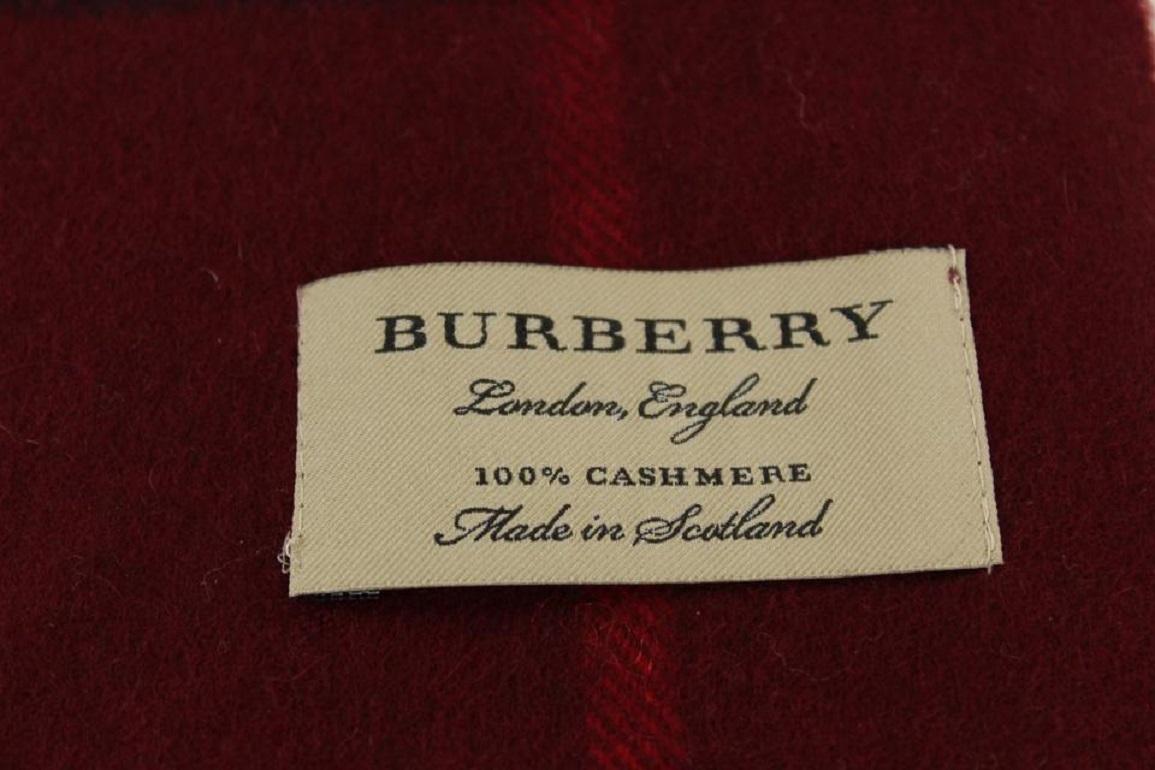 Burberry - Écharpe classique à carreaux en cachemire rouge Nova 9bur1224 en vente 3