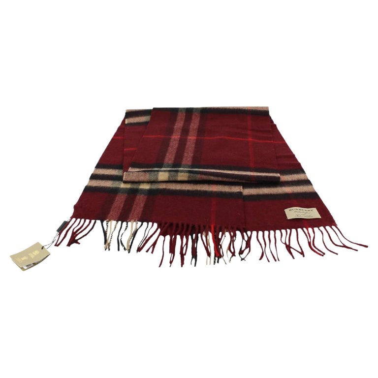 Burberry Red Nova Check Cashmere Classic Scarf 9bur1224 For Sale at 1stDibs