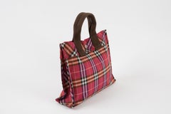 Burberry Red Nova Check PM Tote Bag