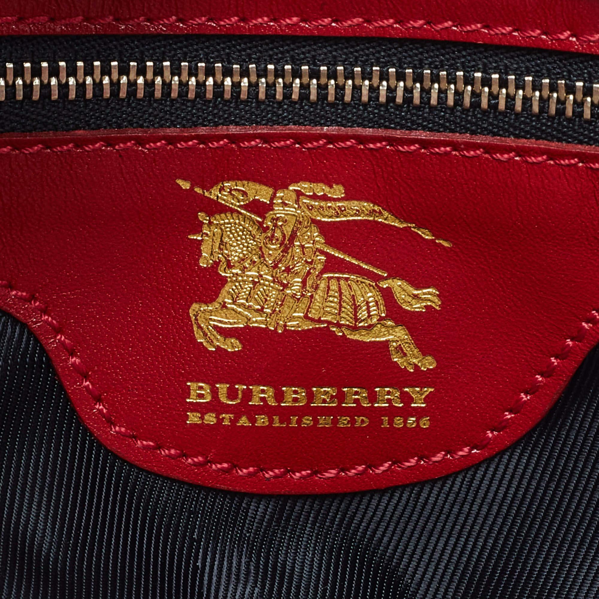 Burberry Red Quilted Leather Manor Satchel 2
