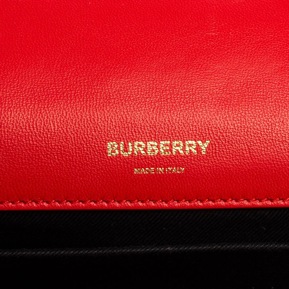Burberry Red Quilted Leather Small Lola Chain Shoulder Bag 4