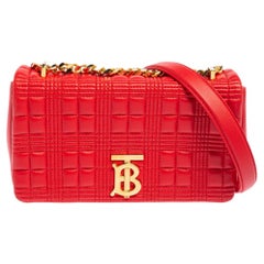 Burberry Red Quilted Leather Small Lola Chain Shoulder Bag