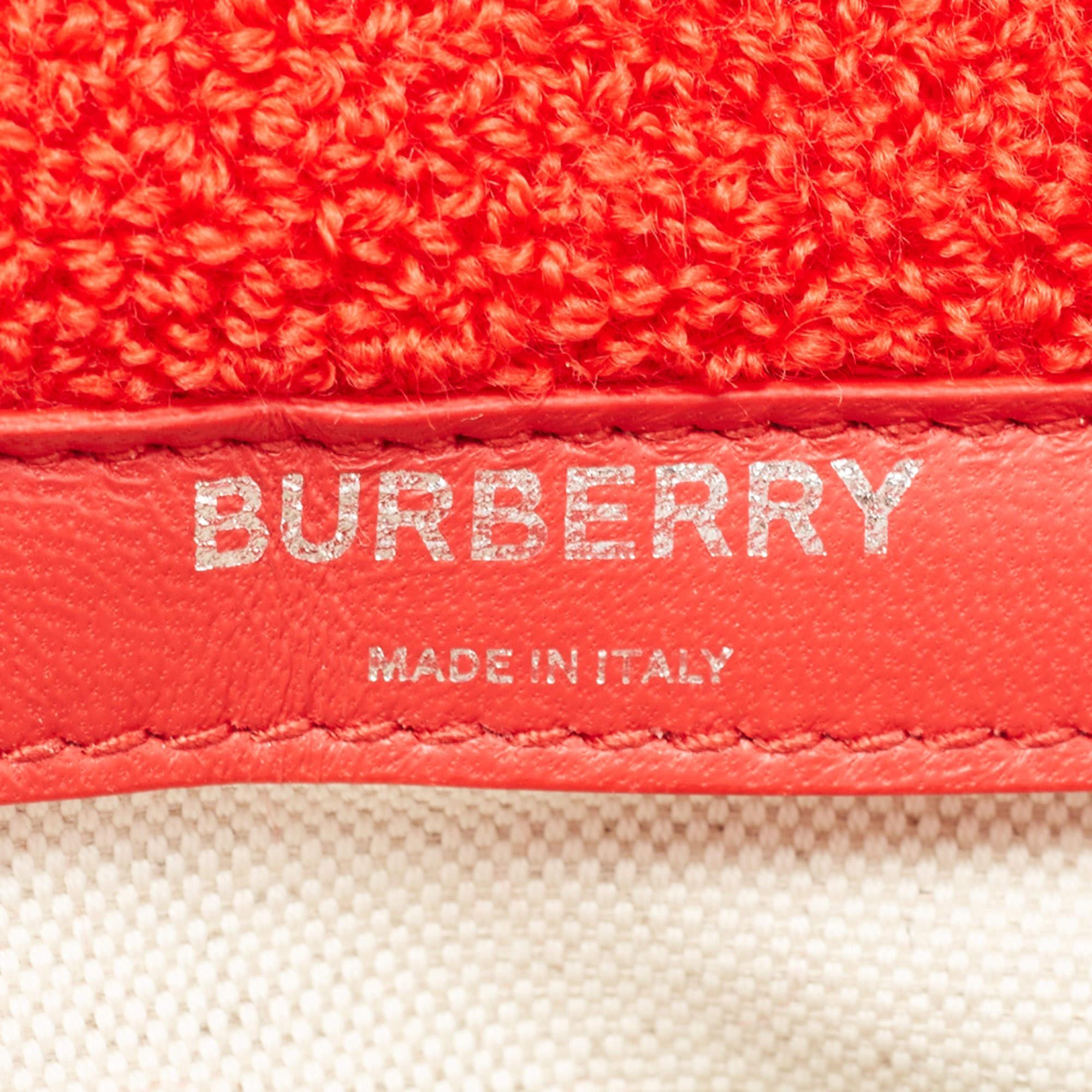 Burberry Red Terry Fabric Mini Lola Love Chain Crossbody Bag 8