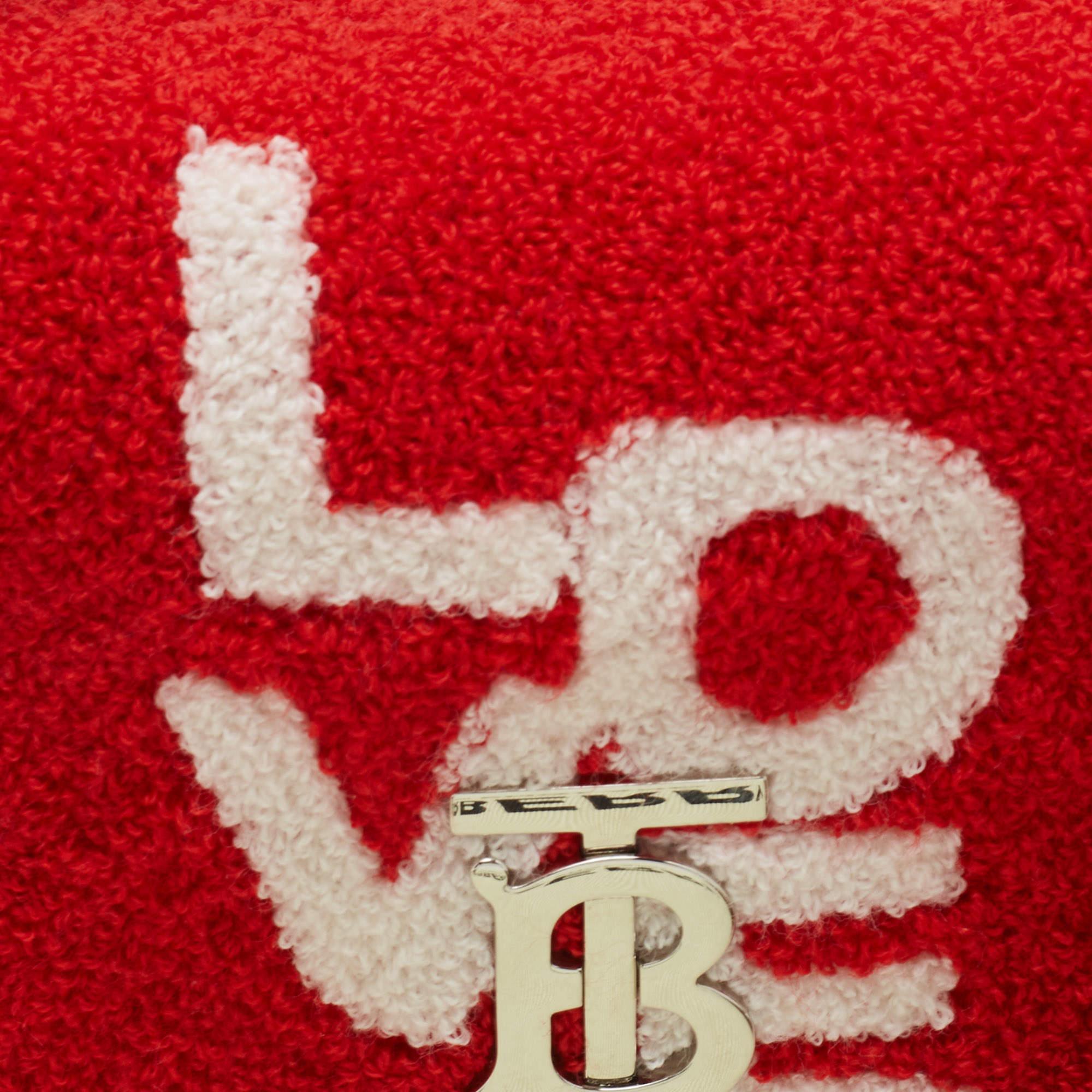 Burberry Red Terry Fabric Mini Lola Love Chain Crossbody Bag 4