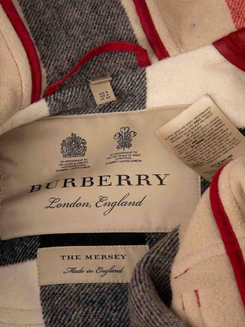 Burberry Red Wool The Mersey Peacoat Size S For Sale 1