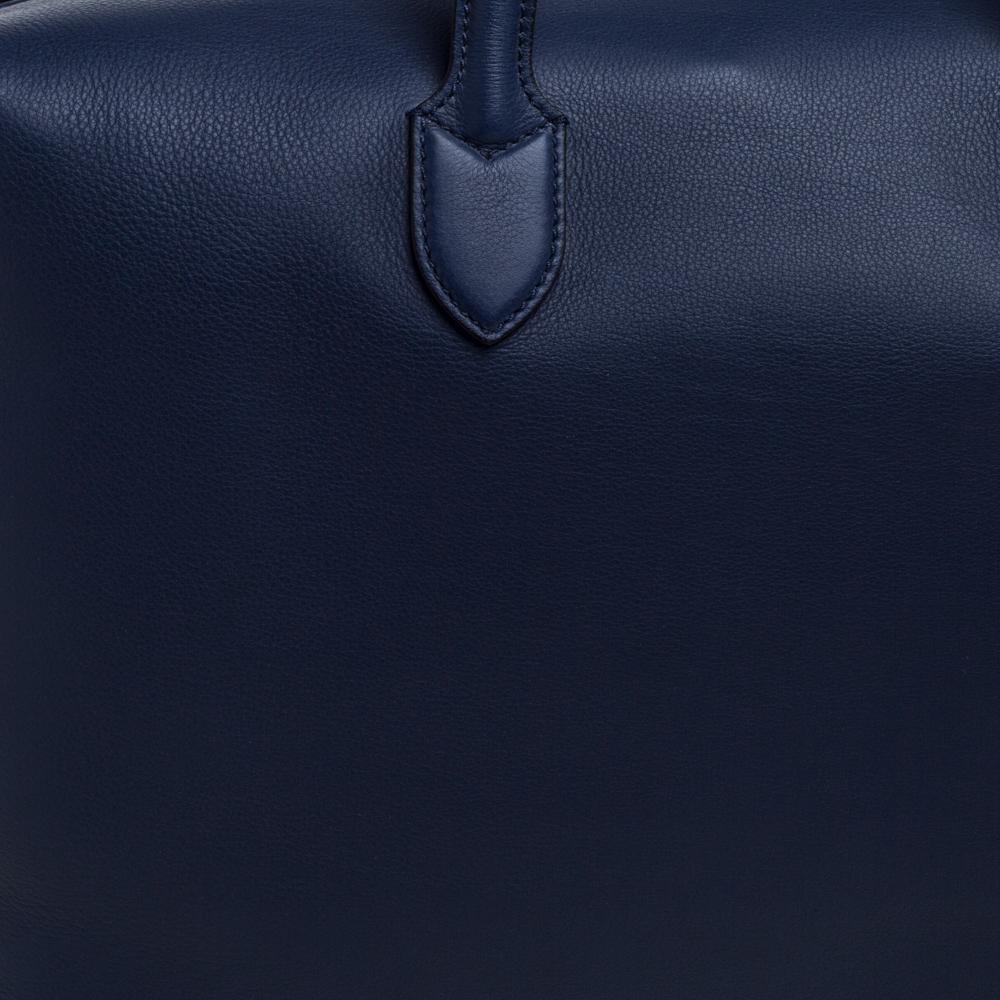 Burberry Regency Blue Leather Lawrence Holdall Weekend Bag 4