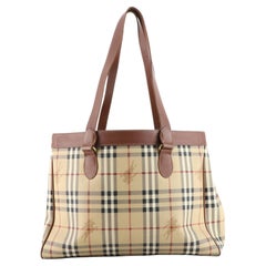 Burberry Haymarket Check Coated Canvas And Leather Medium Willenmore Hobo  at 1stDibs