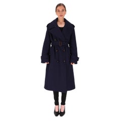 Burberry Regina Wool Oversized Belted Trench Coat