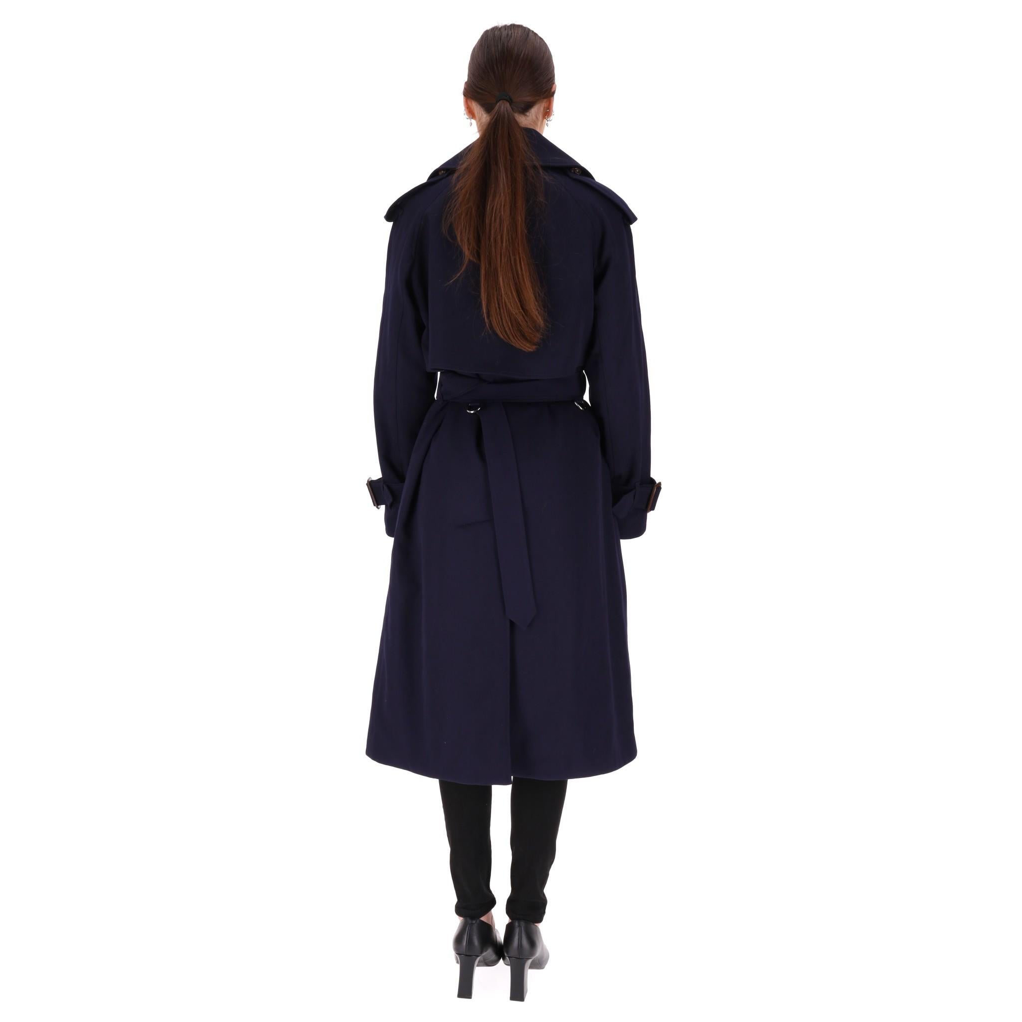 Burberry Regina Wool Oversized Belted Trench Coat In Excellent Condition In London, GB