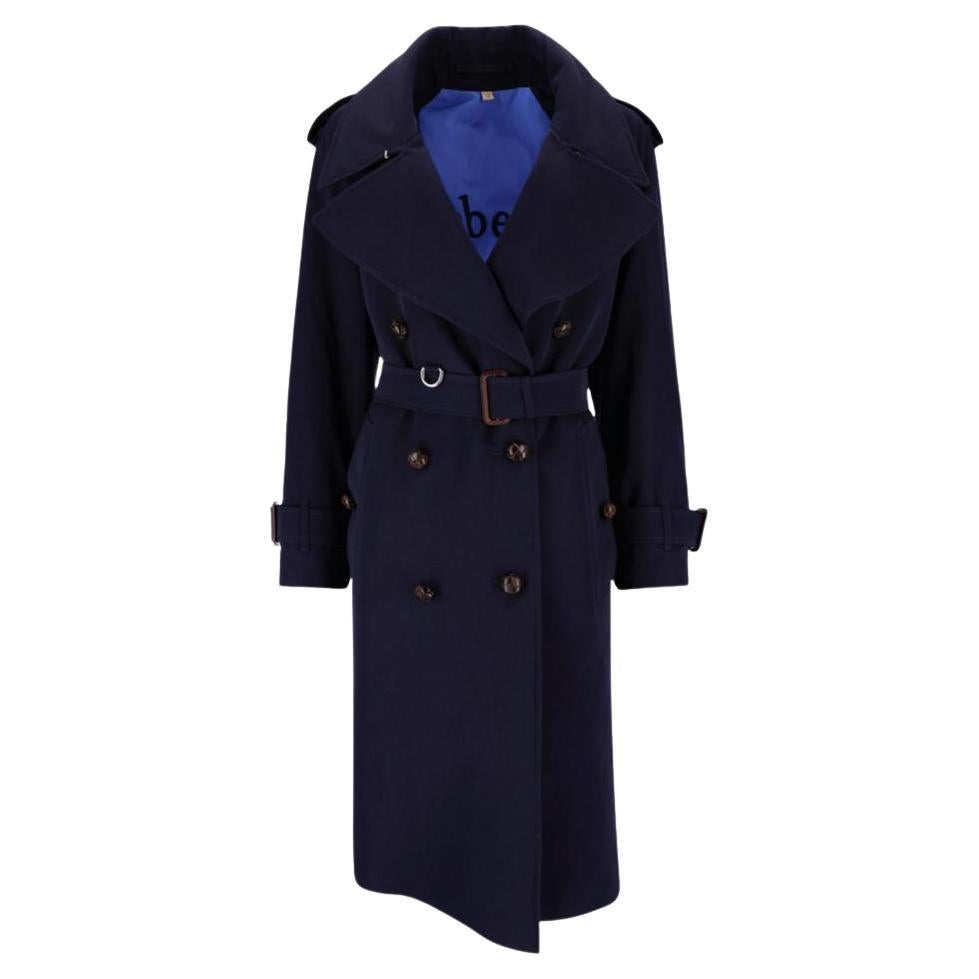 Burberry Regina Wool Oversized Belted Trench Coat
