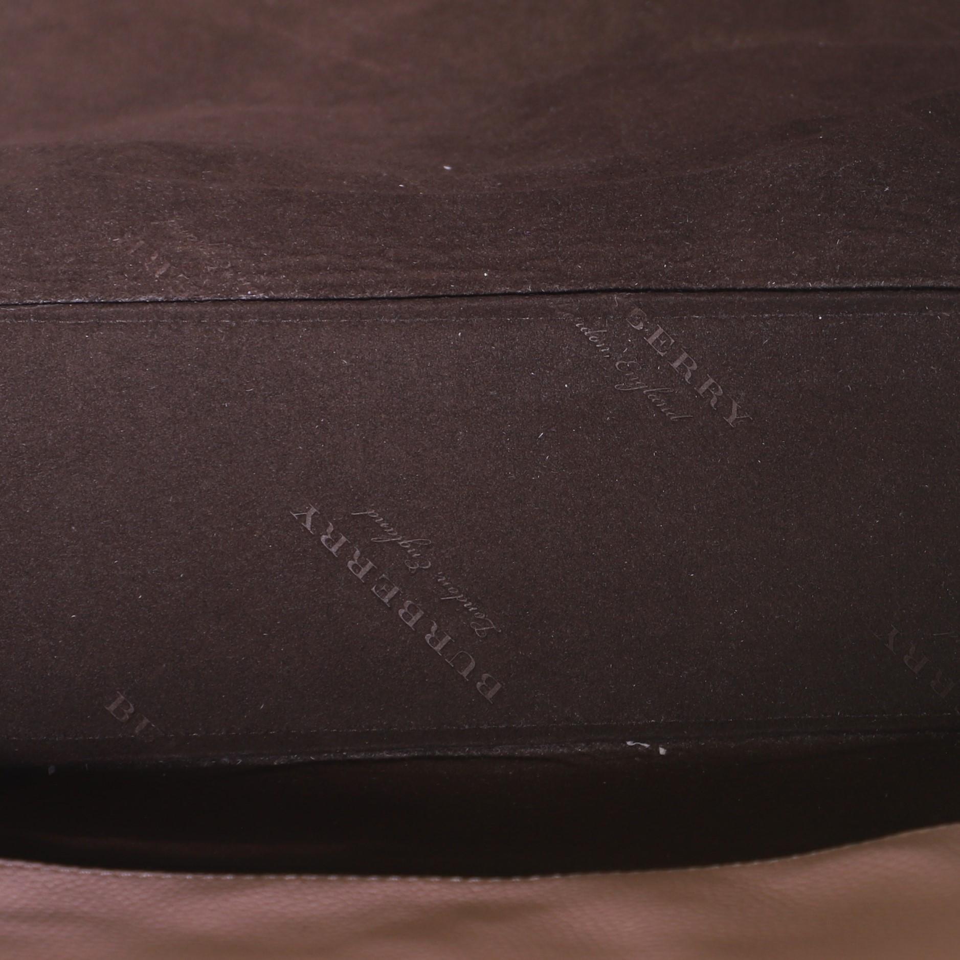Beige Burberry Remington Tote Embossed Leather Large