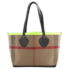 Burberry Reversible Giant Tote House Check Canvas and Leather Medium