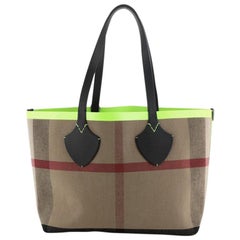 Burberry Reversible Giant Tote House Check Canvas And Leather Medium 