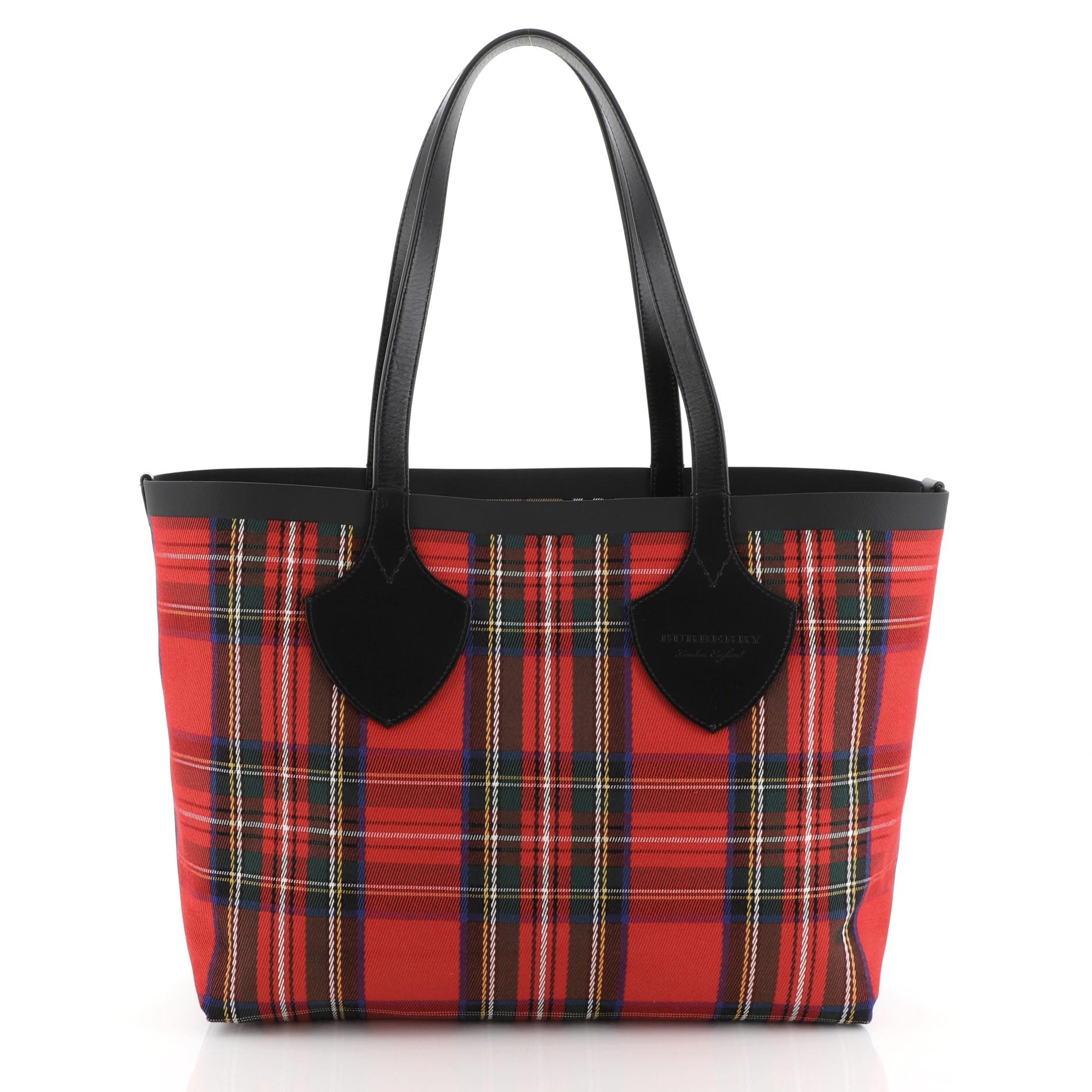 Burberry Reversible Giant Tote Vintage Check Canvas Medium  1