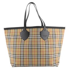 Burberry Reversible Giant Tote Vintage Check Canvas XL