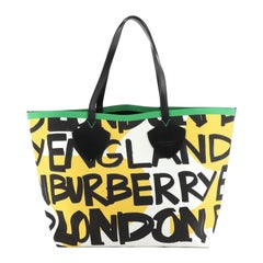 Burberry Reversible Graffiti Giant Tote Printed Canvas XL 