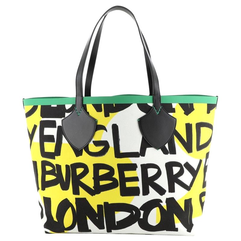 Burberry Reversible Graffiti Giant Tote Printed Canvas XL