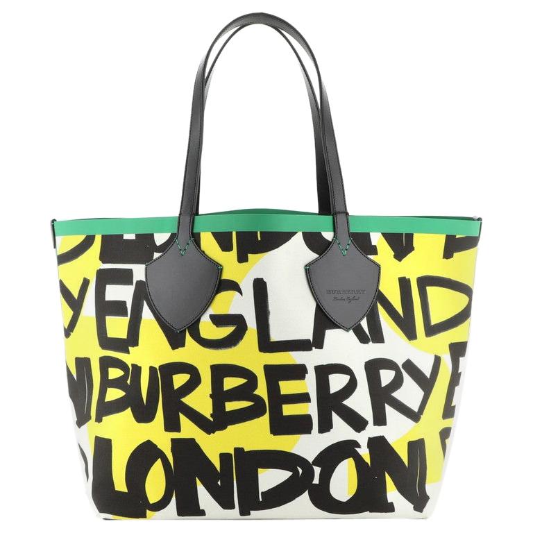 Burberry Reversible Graffiti Giant Tote Printed Canvas XL at 1stDibs