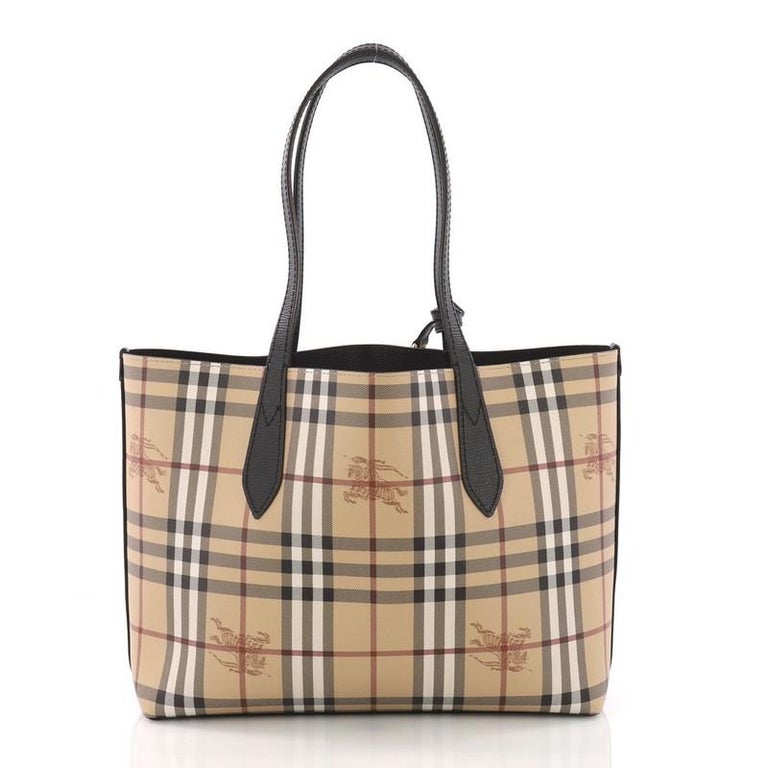 Burberry Reversible Tote Haymarket Coated Canvas and Leather Medium at  1stDibs | burberry haymarket reversible tote