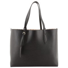 Burberry Reversible Tote Haymarket Coated Canvas and Leather Medium