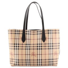 Wendbare Tote Haymarket aus beschichtetem Segeltuch und Leder Medium von Burberry