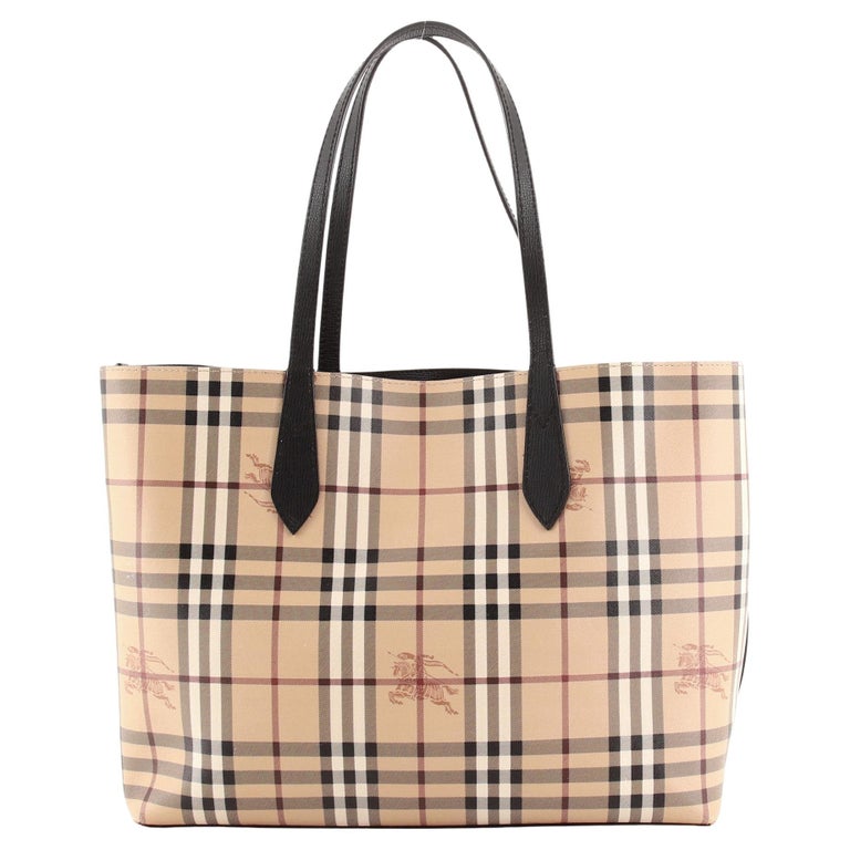 Burberry Reversible Tote bag Canvas Check Red/Brown Tote