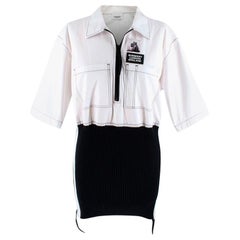 Burberry Rib Knit Detail Cotton Oversized Shirt XXS US 0