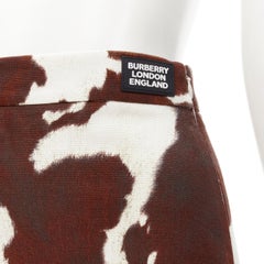 BURBERRY Riccardo Tisci brown cow print leg garter mini skirt S