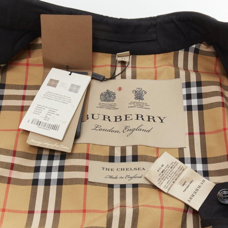BURBERRY RICCARDO TISCI Long Chelsea Heritage black gabardine trench EU54 XL For Sale 7