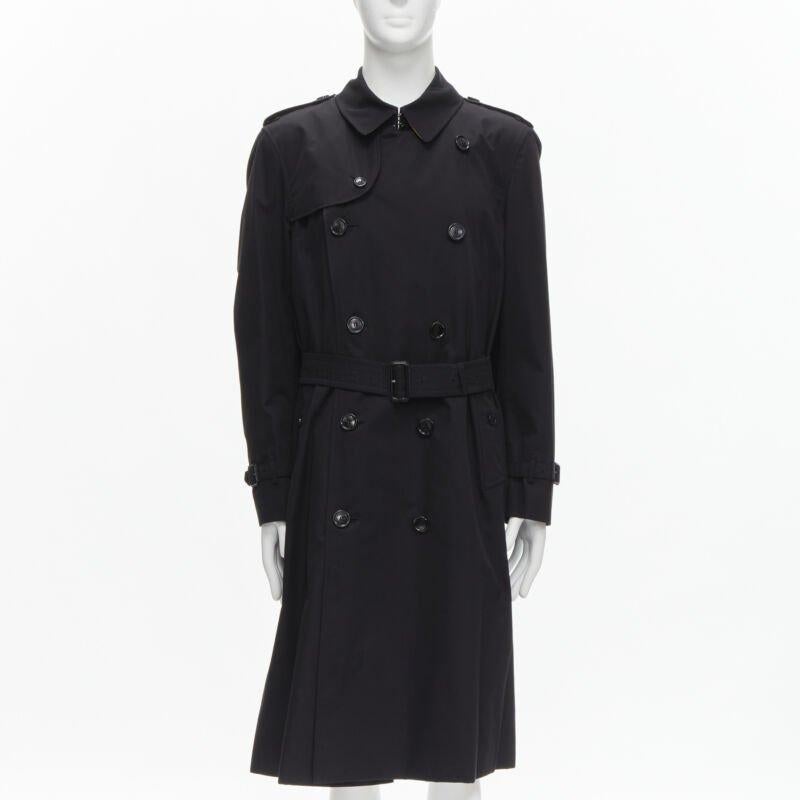 Black BURBERRY RICCARDO TISCI Long Chelsea Heritage black gabardine trench EU54 XL For Sale
