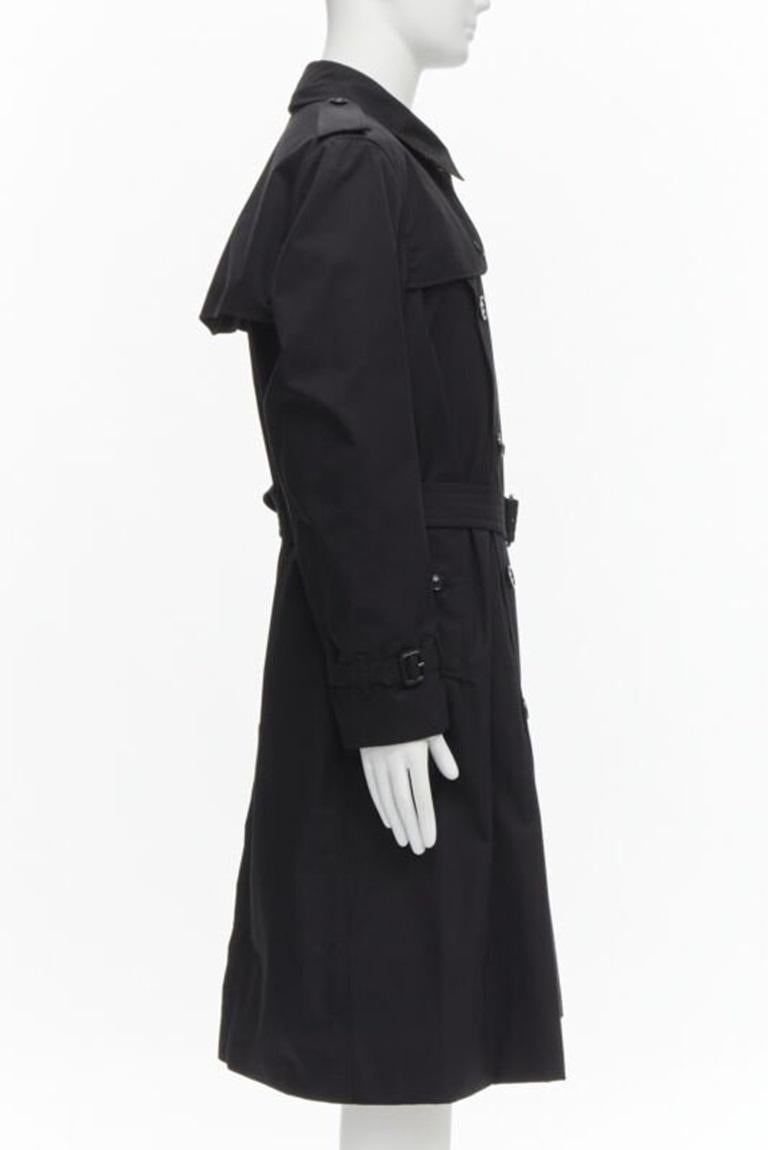 Men's BURBERRY RICCARDO TISCI Long Chelsea Heritage black gabardine trench EU54 XL For Sale