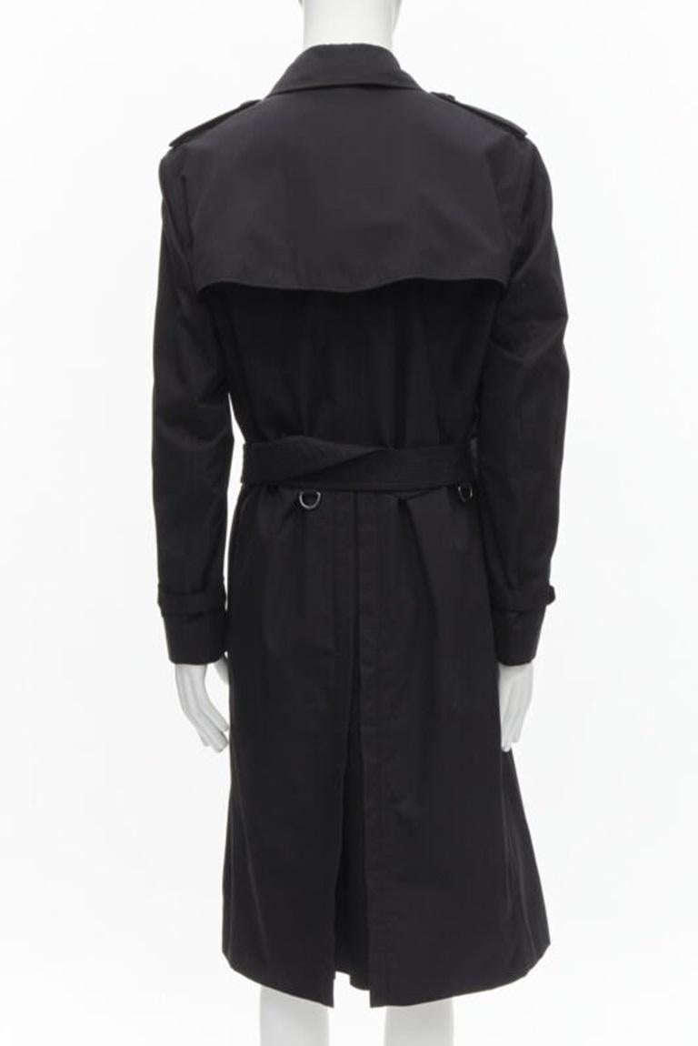 BURBERRY RICCARDO TISCI Long Chelsea Heritage black gabardine trench EU54 XL For Sale 1