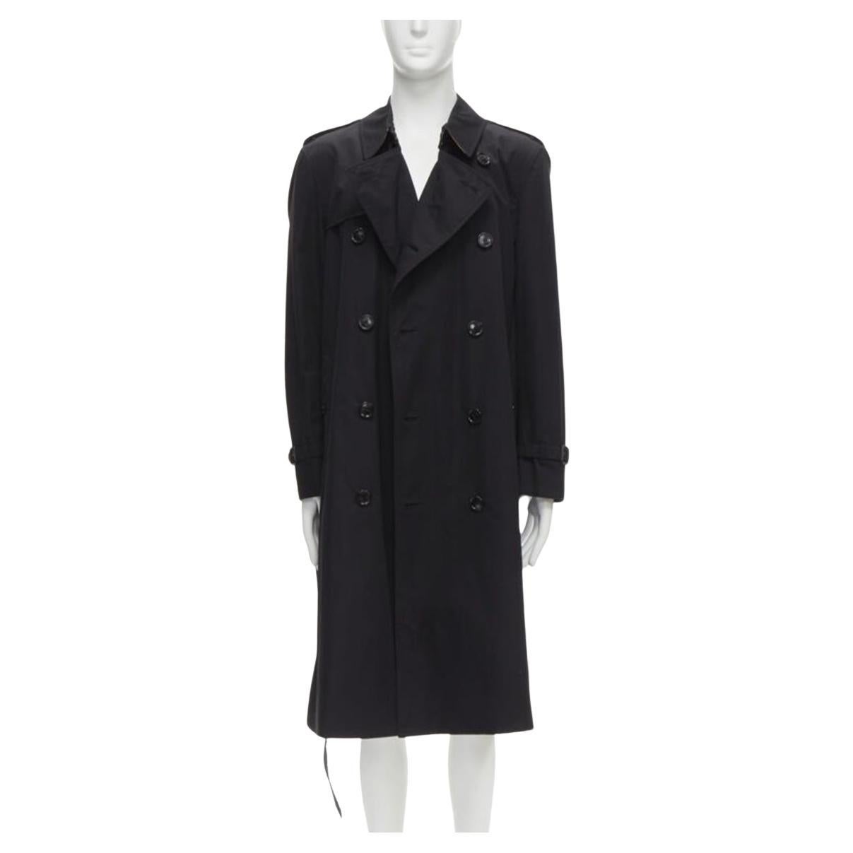 BURBERRY RICCARDO TISCI Long Chelsea Heritage black gabardine trench EU54 XL For Sale