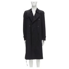 Burberry RICCARDO TISCI Long Chelsea Heritage trench en gabardine noire EU54 XL