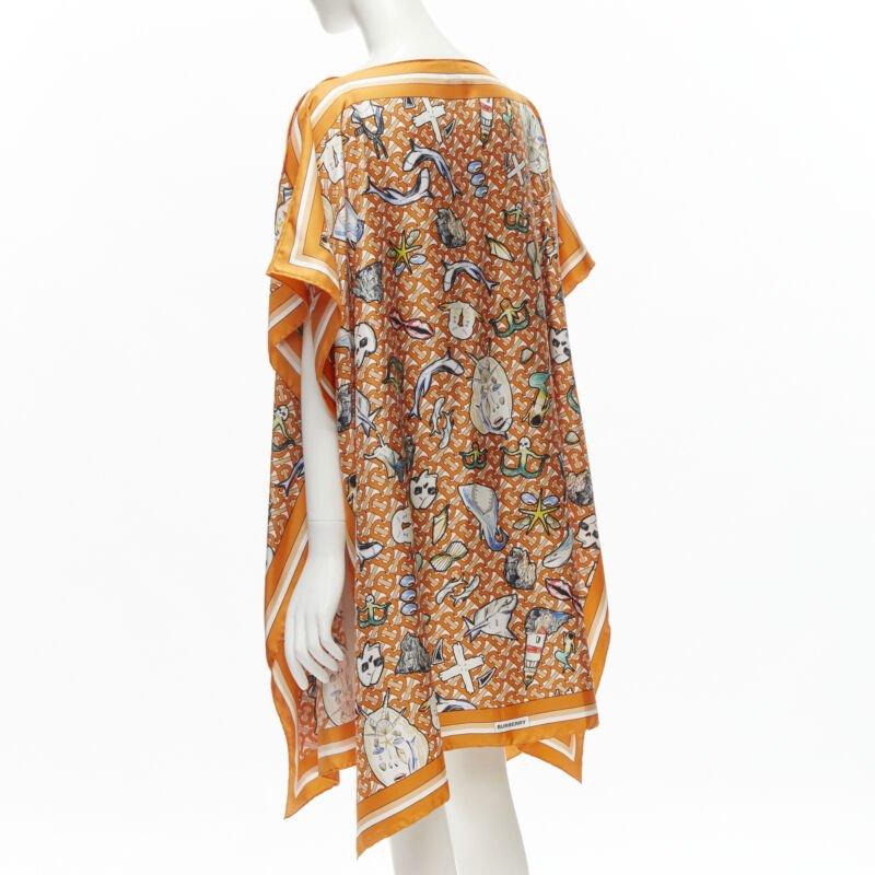 Women's BURBERRY RICCARDO TISCI Marine TB monogram 100% silk orange scarf jacket For Sale