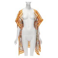 BURBERRY RICCARDO TISCI Veste écharpe orange 100 % soie avec monogramme « Marine TB »