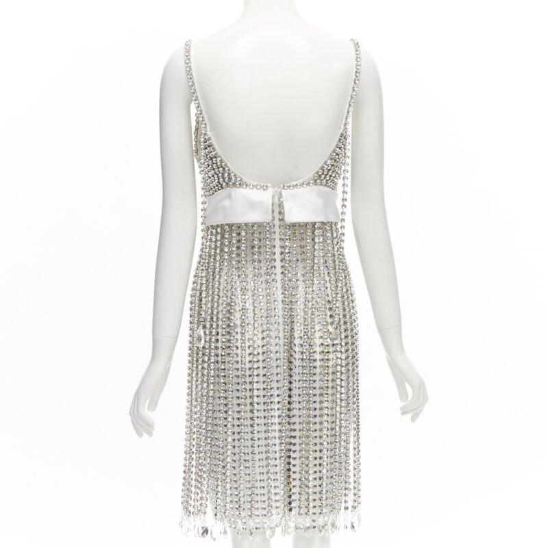 De las mujeres BURBERRY RICCARDO TISCI Vestido flapper de pedrería y cristal de pasarela UK6 S en venta