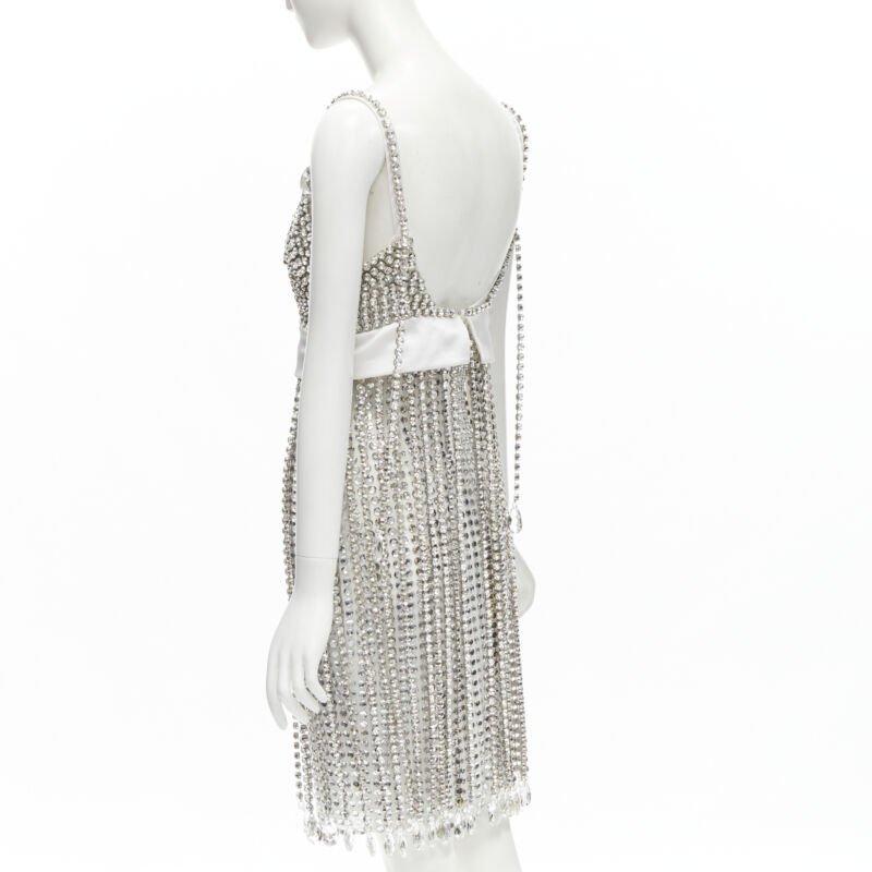 BURBERRY RICCARDO TISCI Vestido flapper de pedrería y cristal de pasarela UK6 S en venta 1