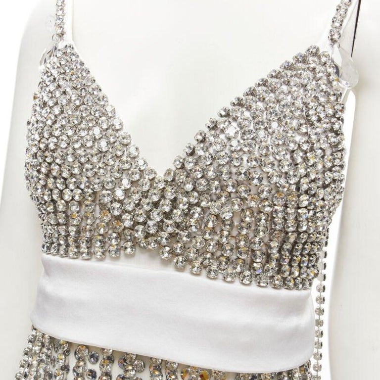 BURBERRY RICCARDO TISCI Runway rhinestone crystal flapper dress UK6 S For  Sale at 1stDibs