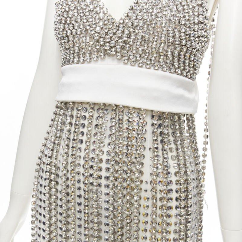 BURBERRY RICCARDO TISCI Vestido flapper de pedrería y cristal de pasarela UK6 S en venta 3