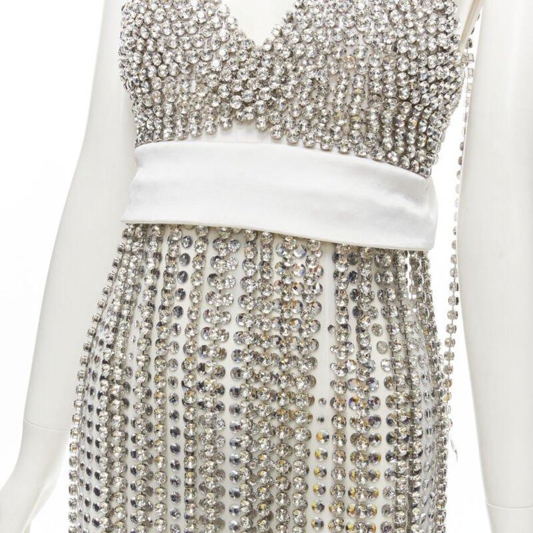 BURBERRY RICCARDO TISCI Runway rhinestone crystal flapper dress UK6 S For  Sale at 1stDibs