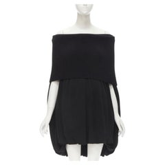 BURBERRY Riccardo Tisci Runway ribbed knit foldover cocoon bubble dress UK6 XS